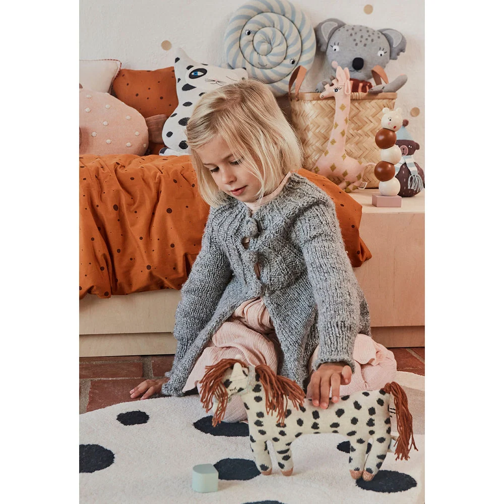 OYOY MINI Darling-Kleines Pony Leder-Off white/Schwarz