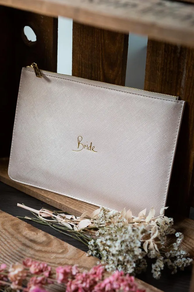 Pouch "Bride" Metallic White – Katie Loxton