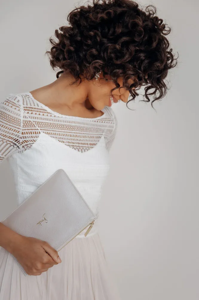 Pouch "Bride" Metallic White – Katie Loxton