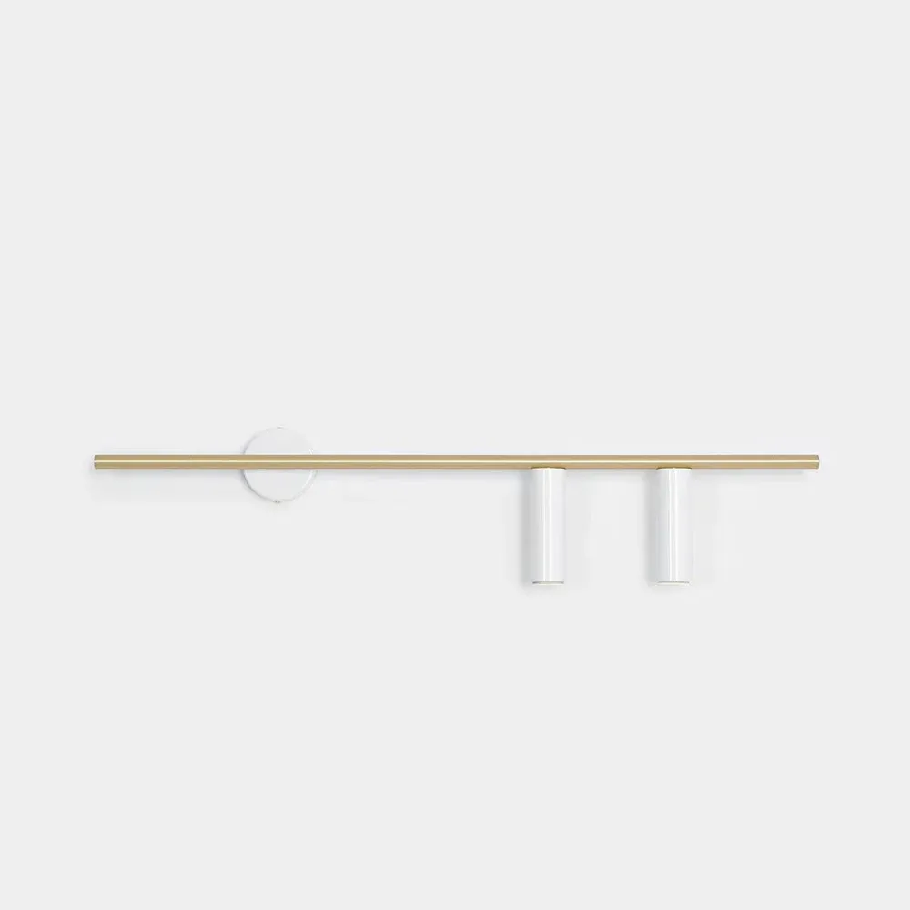 RECHTEN -SANDE SCHLAFT TREVO Duo White mit einem Messing Finish