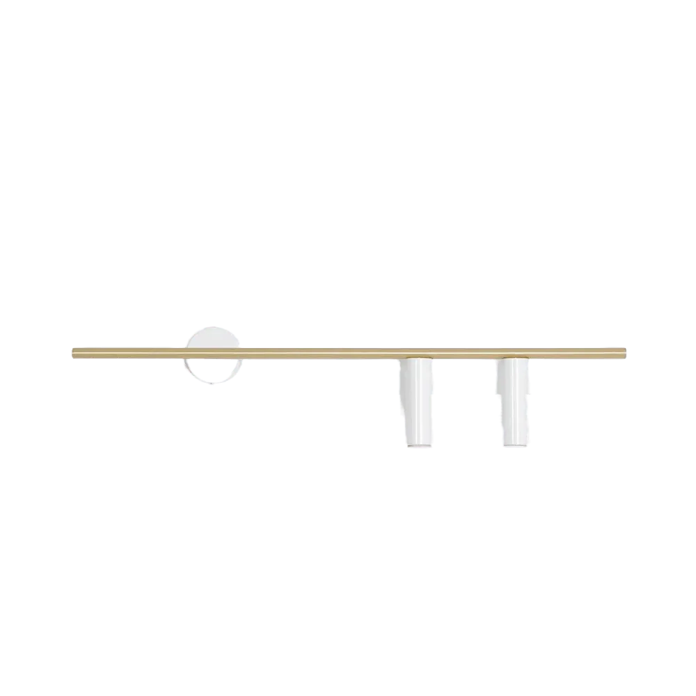 RECHTEN -SANDE SCHLAFT TREVO Duo White mit einem Messing Finish