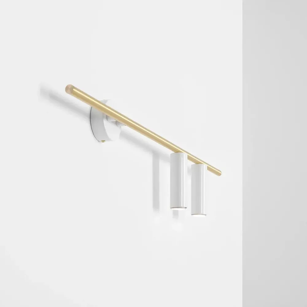 RECHTEN -SANDE SCHLAFT TREVO Duo White mit einem Messing Finish