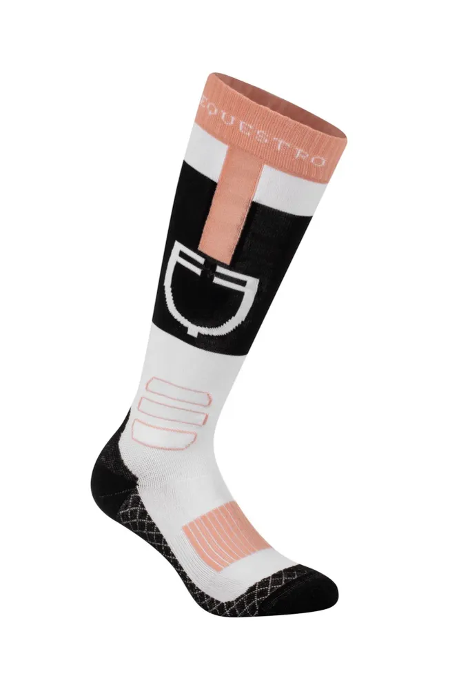 Reitsocken aus atmungsaktivem Funktionsmaterial mit Logo Black/White/Pink L