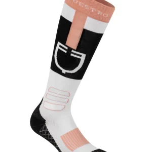 Reitsocken aus atmungsaktivem Funktionsmaterial mit Logo Black/White/Pink XS