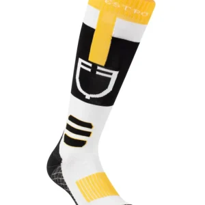 Reitsocken aus atmungsaktivem Funktionsmaterial mit Logo Black/White/Yellow L