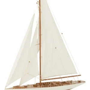 Sailboat Paulownia Wood White/Natural Large