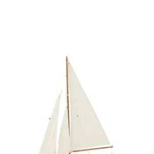 Sailboat Paulownia Wood White/Natural Medium