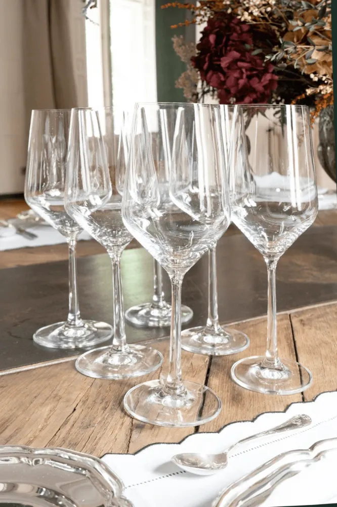 Set mit 6 länglichen Weingläsern, Sommelier-Glaswaren