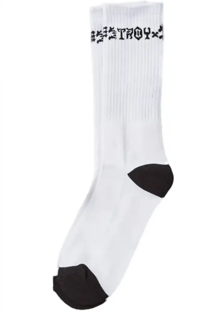 Thrasher Skate And Destroy Socken White