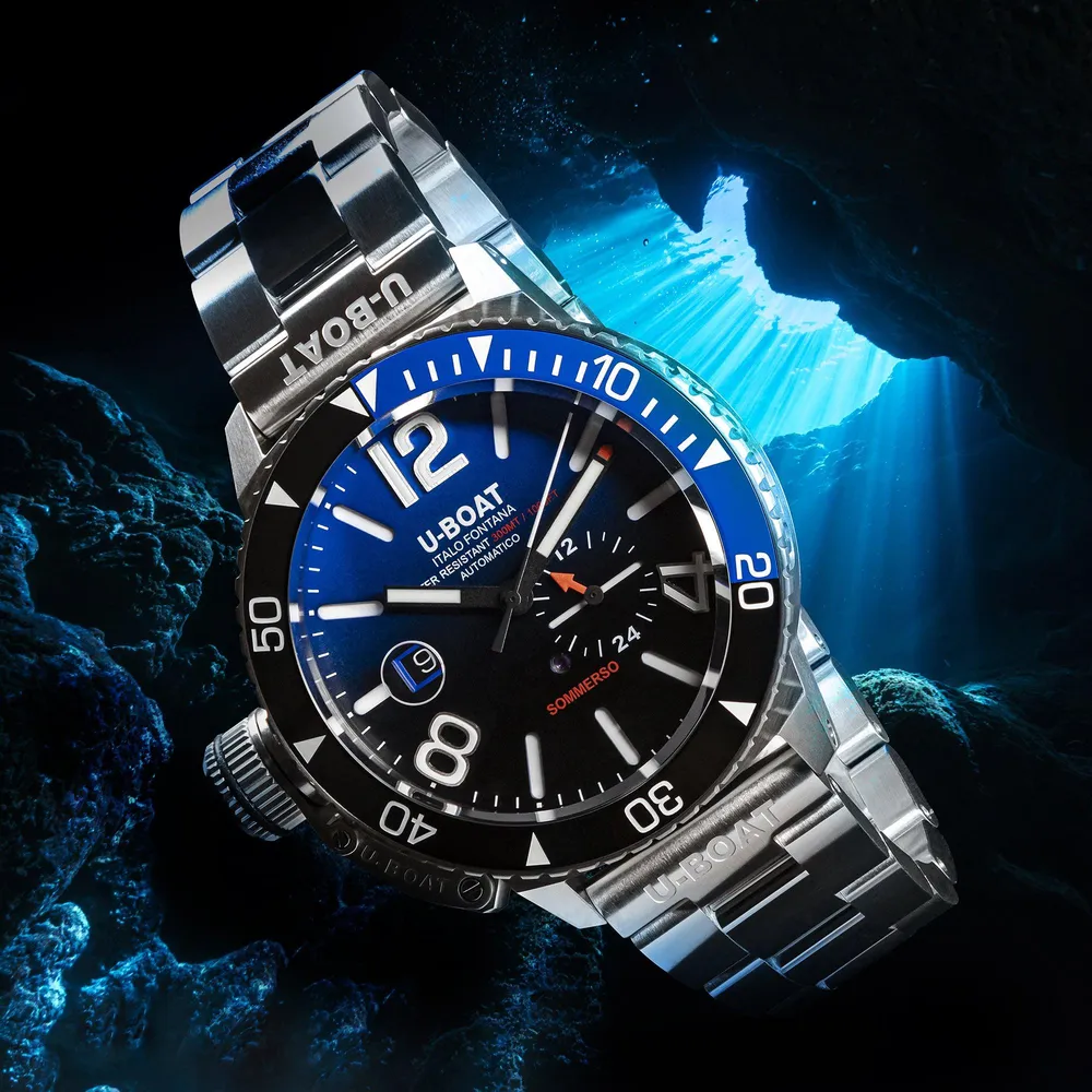 U-BOAT Sommerso Ceramic Blue/MT Uhr 46 mm blauer Automatikstahl 9519/MT