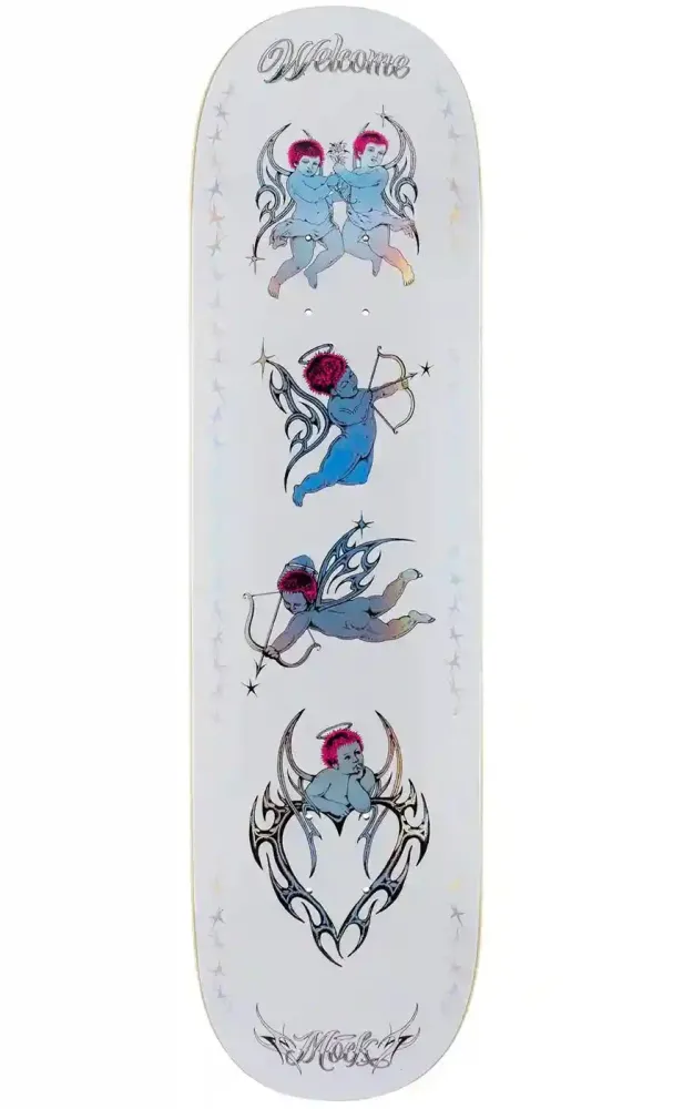 Welcome Mock Cherubs on Island 8.38 Deck White