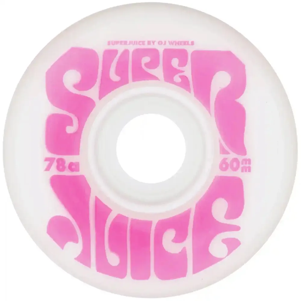 OJ Wheels 60mm 78a Super Juice Cruiser Wheels White Pink