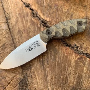 White River GTI 3, Black/ Olive Micarta, Stonewash