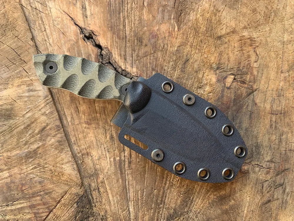 White River GTI 3, Black/ Olive Micarta, Stonewash