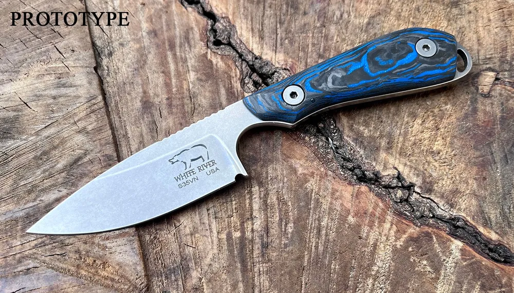 White River M1 Marbled CF/ Blue G10, CPM-MagnaCut, Limited Edition 2023