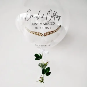 White Rose Wedding Designer Ballon