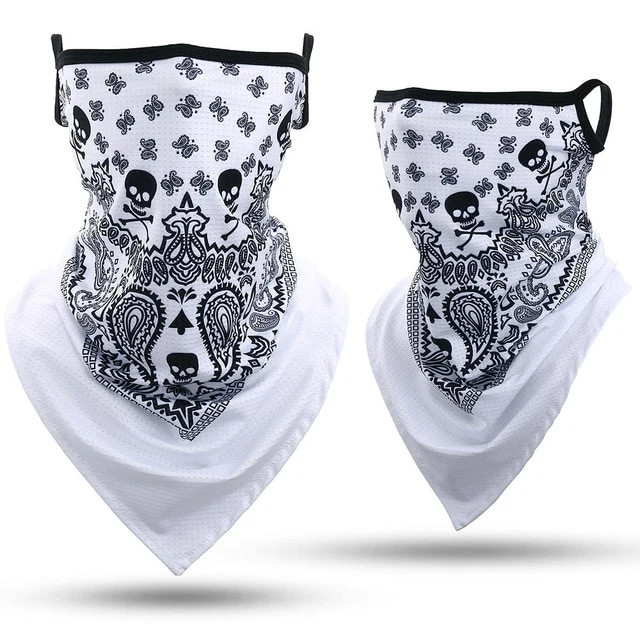 White Skull Biker Bandana
