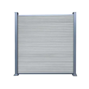 T&J WPC Zaun Holm Grundfeld (Komplettset) – Smoke White, Pfosten 180 cm
