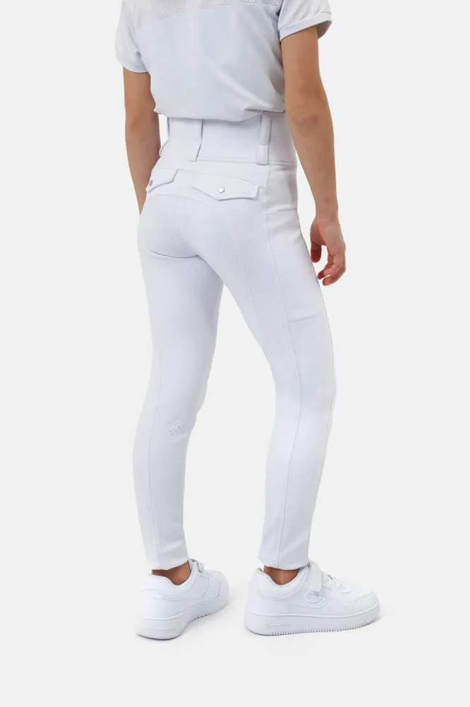 Young Rider Anya Hybrid Vollbesatz-Reithose White 146-152