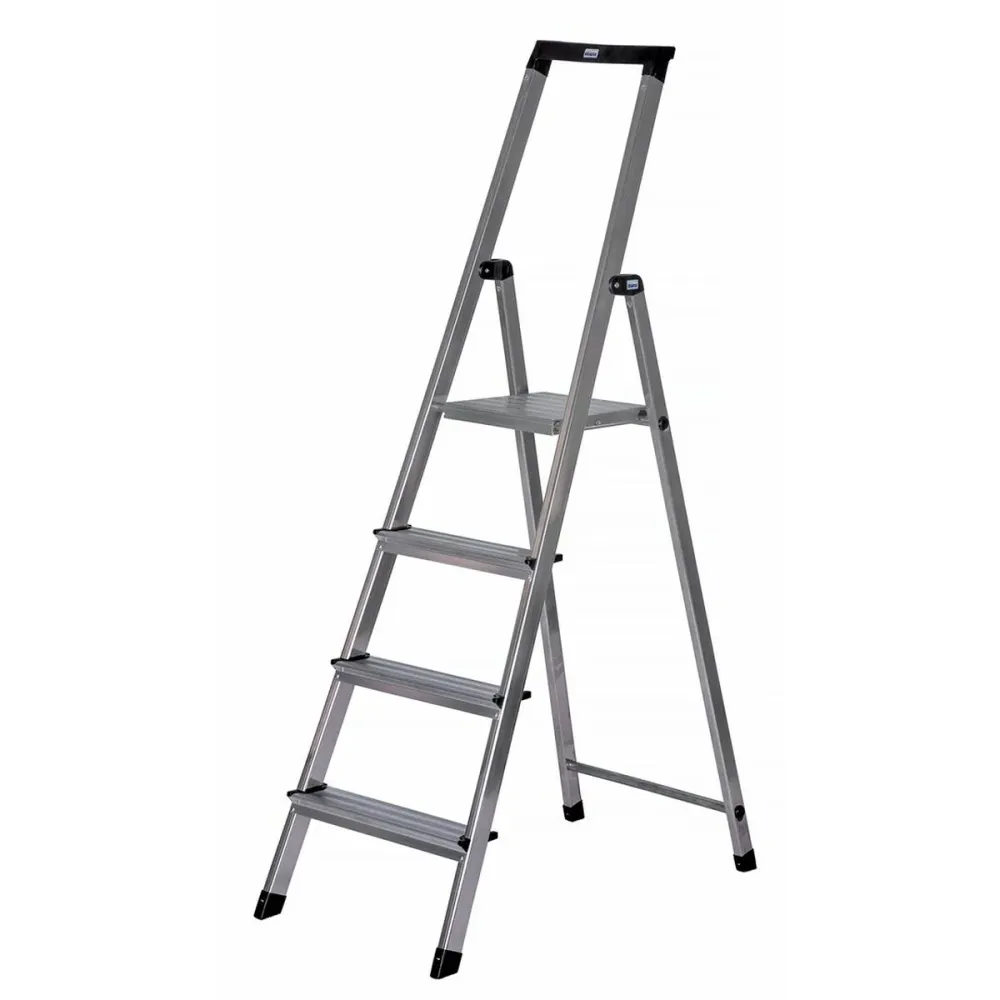 4-stufige Klappleiter Krause 126221 Silberfarben Aluminium