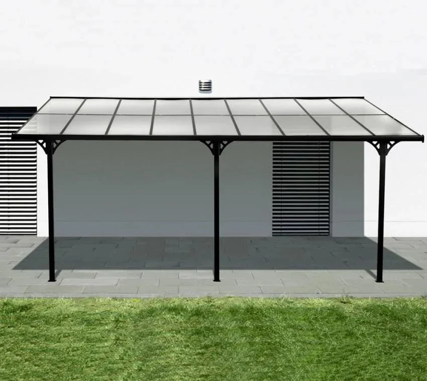 Aluminium Terrassenüberdachung Bruce schwarz 556x300 cm