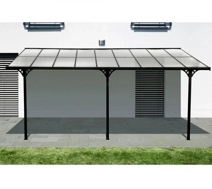 Aluminium Terrassenüberdachung Bruce schwarz 556x300 cm