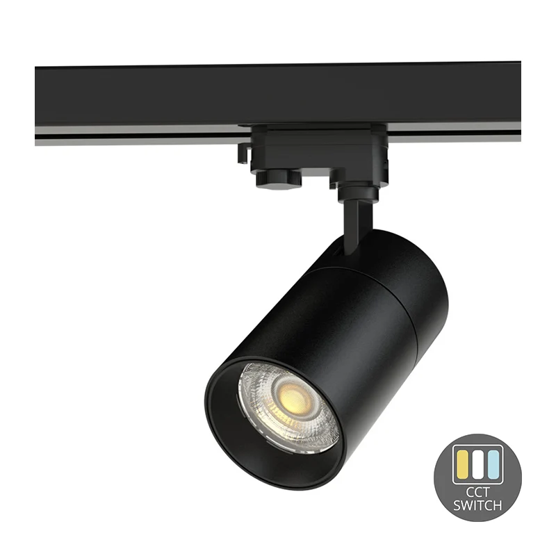 3-Phasen-Schienenstrahler 10W Schwarz CCT Switch Dimmbar MDRLED®