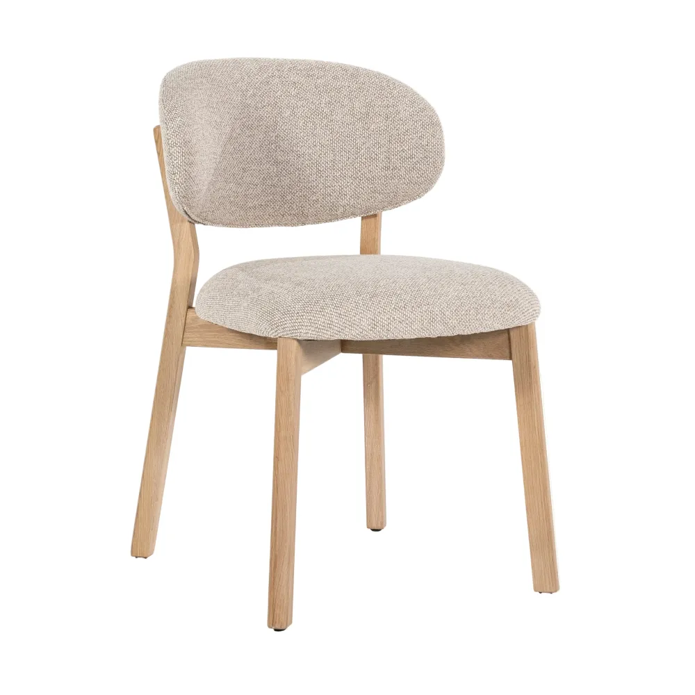 Stuhl MIKKY taupe mit Eichenbasis