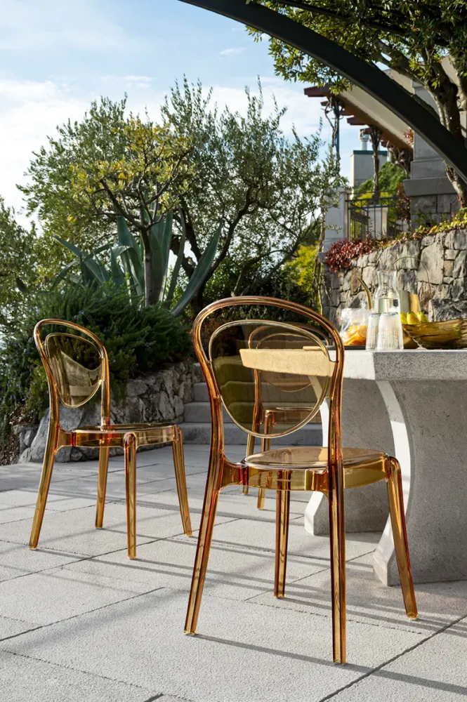 Stuhl PARISIENNE grau transparent