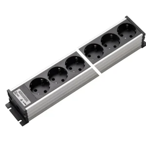 Martin Kaiser 8-Wege-Aluminium-Steckdosenleiste Schutzkontakt (Europäische Steckdose) - 1302/8sw [10 Stück]