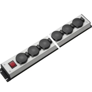 Martin Kaiser Steckdosenleiste 12-fach Klappdeckel IP20 Schalter (Europäische Steckdose) - 1058/12l-sw [10 Stück]