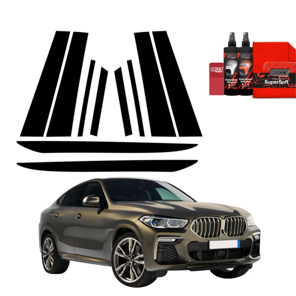 10in1 Schwarze schutzfolie für B-C-Säule - BMW X6M (2019-2023)
