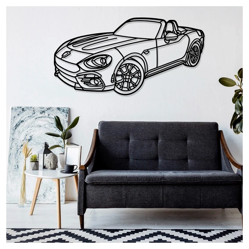 124 SPIDER Front - Metal car silhouette