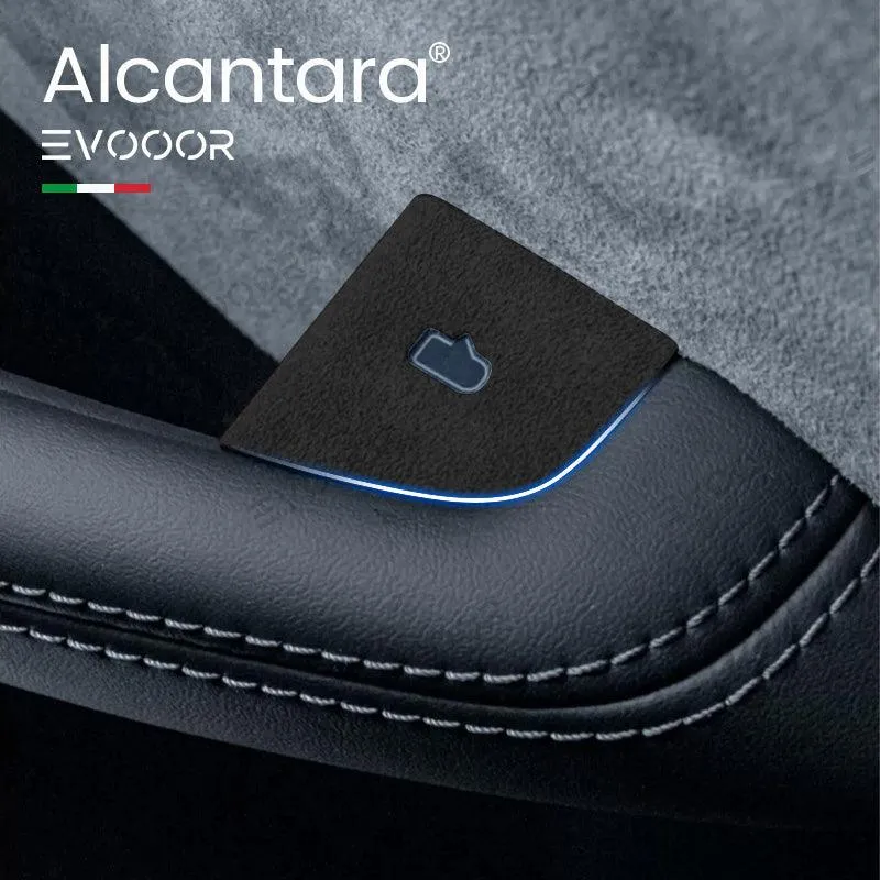 2024+ Model 3 Highland Alcantara-Türknopfschalterabdeckung, 4 Stück Tesla