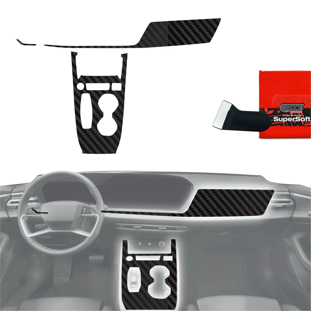 3in1 Schutzfolien für Mittelkonsole & Armaturenbrett - Audi A5 B10 (2025-2026) Carbon Optik Matt Antifingerprint