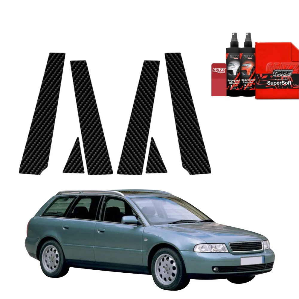 6in1 Kohlenstoff Schutzfolie für B-C-Säule - Audi A4 B5 Avant (1994-2001)