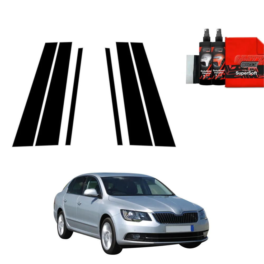 6in1 Schwarze Schutzfolie für B-C-Säule - Skoda Superb 2 Facelifting (2013-2015)