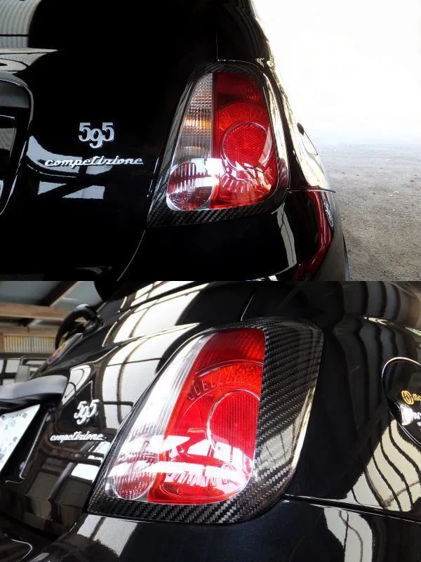 Abarth 500 Rear Light Cover - Carbon Fibre