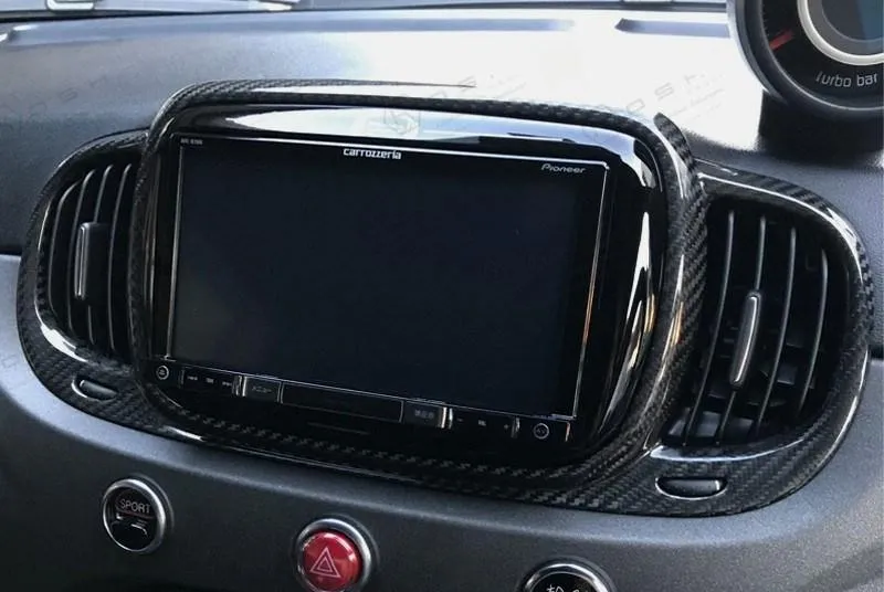 Abarth 595 Audio System Frame Cover - Carbon Fibre
