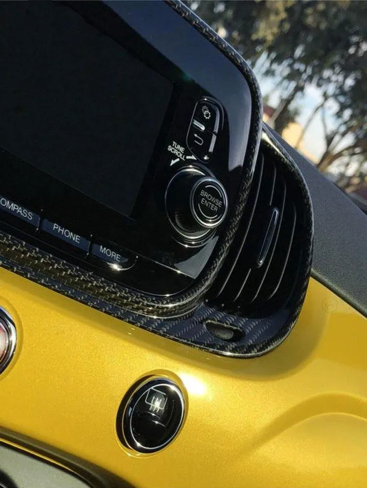 Abarth 595 Audio System Frame Cover - Carbon Fibre