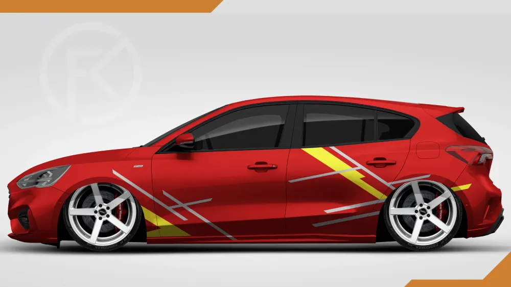 Abstrakt Linien Folie Dekor CarWrapping Folien Aufkleber Tuning Universal jdm #042