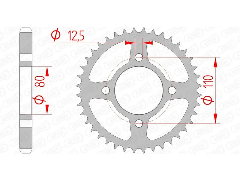 AFAM Standard Stahlritzel hinten 10603 - 530