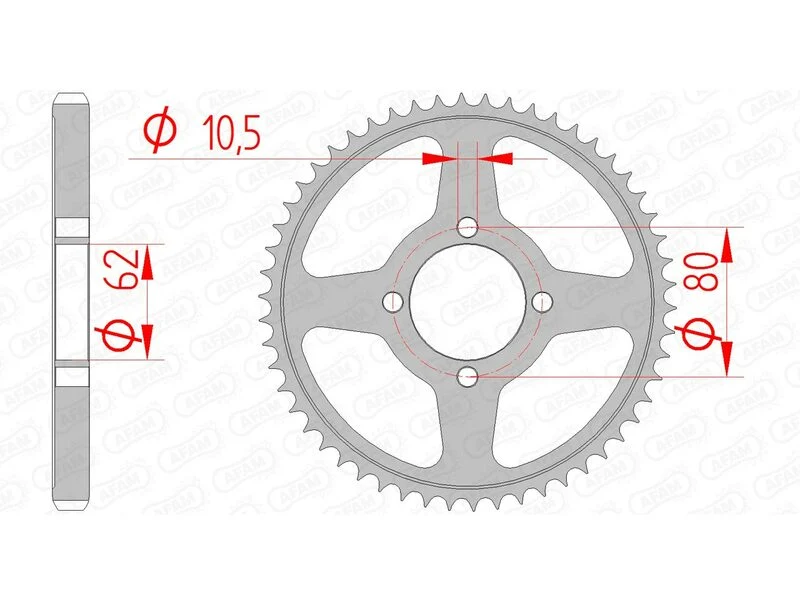 AFAM Standard Stahlritzel hinten 12224 - 428
