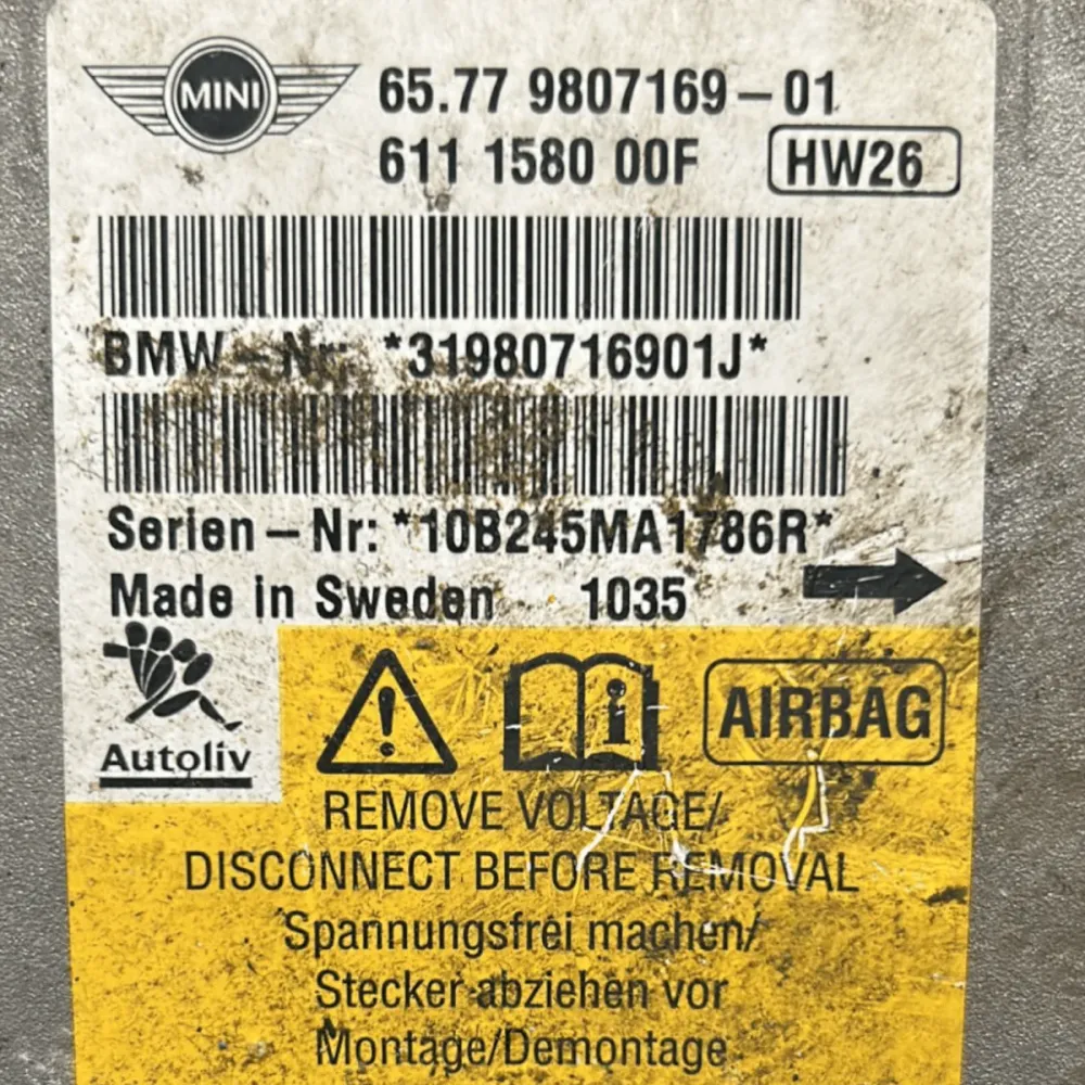 Airbagsteuergerät Mini One R56 1.6 Diesel Cod: 9807169 (2007 > 2013)