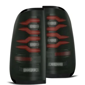AlphaRex 97-03 Ford F150 / 99-16 Ford F250/F350/F450/F550 LUXX-Series LED Tail Lights - Black/Red