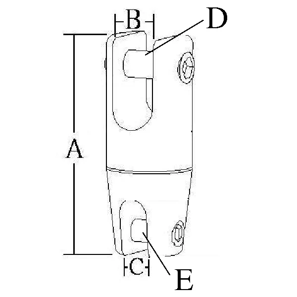 Ankerwirbel AISI 316 für Kette 10 - 12 mm, 2000 kg, 115 mm