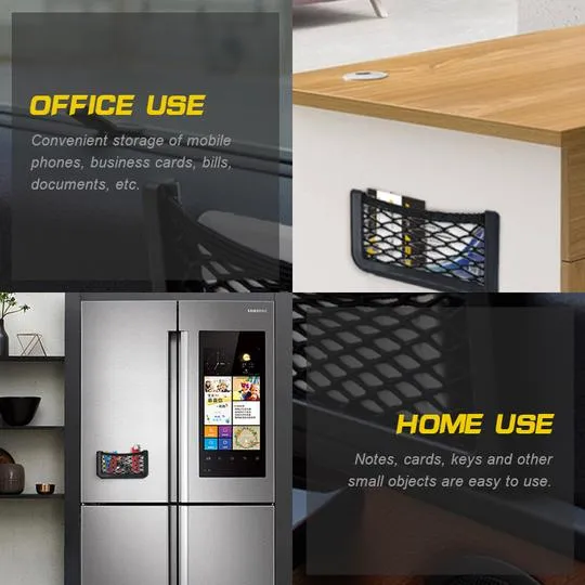 Auto-Organizer Netz mit Klettverschluss – VeloStash für Handy & Essentials | Transparent, elastisch | Für Auto, Büro & Zuh...