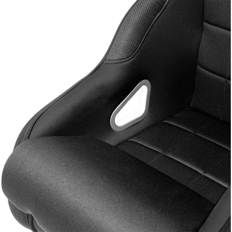AutoStyle, Sportsitze K5 - Schwarz - Feste Rückenlehne - inkl. Laufschienen, Textil