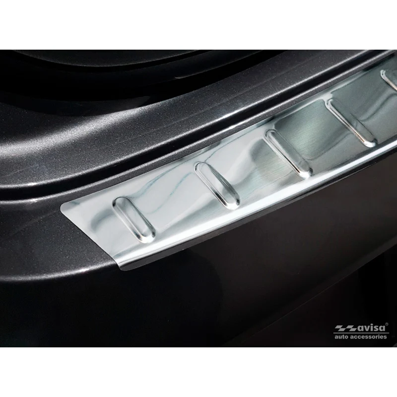 Avisa, Edelstahl Heckstoßstangenschutz passend für Mercedes CLA II (X118) Shooting Brake 2019- Ribs, Silber