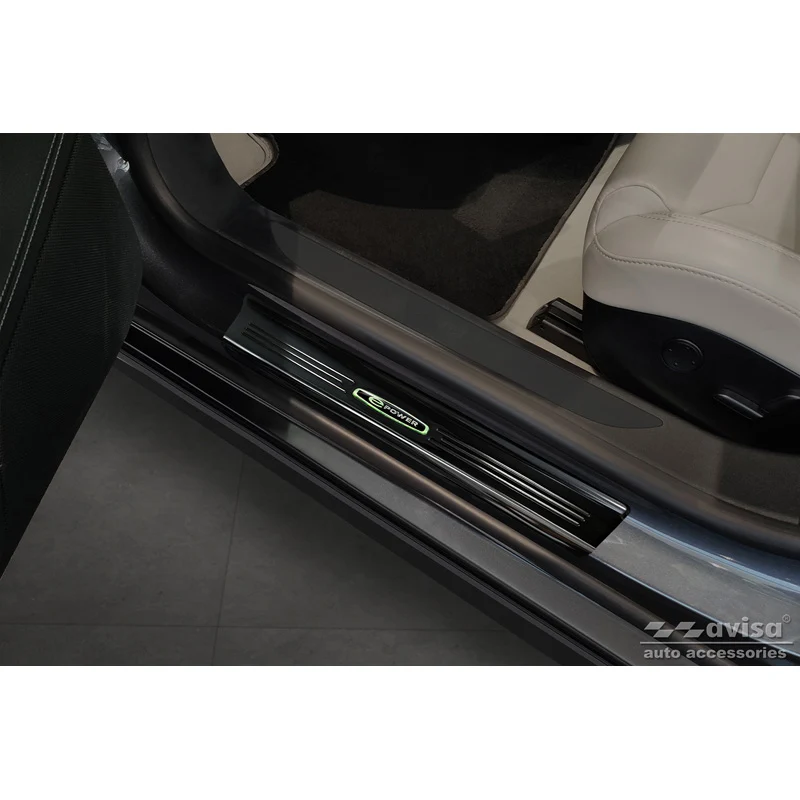 Avisa, Spiegelschwarz Edelstahl Einstiegsleisten passend für Tesla Model S 2012-2016 & Facelift 2016- E-Power - 4-teilig,...